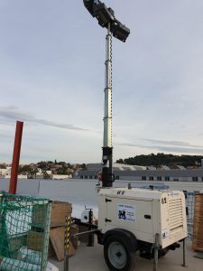 Una torre de iluminación alquilada en Martí Canudas